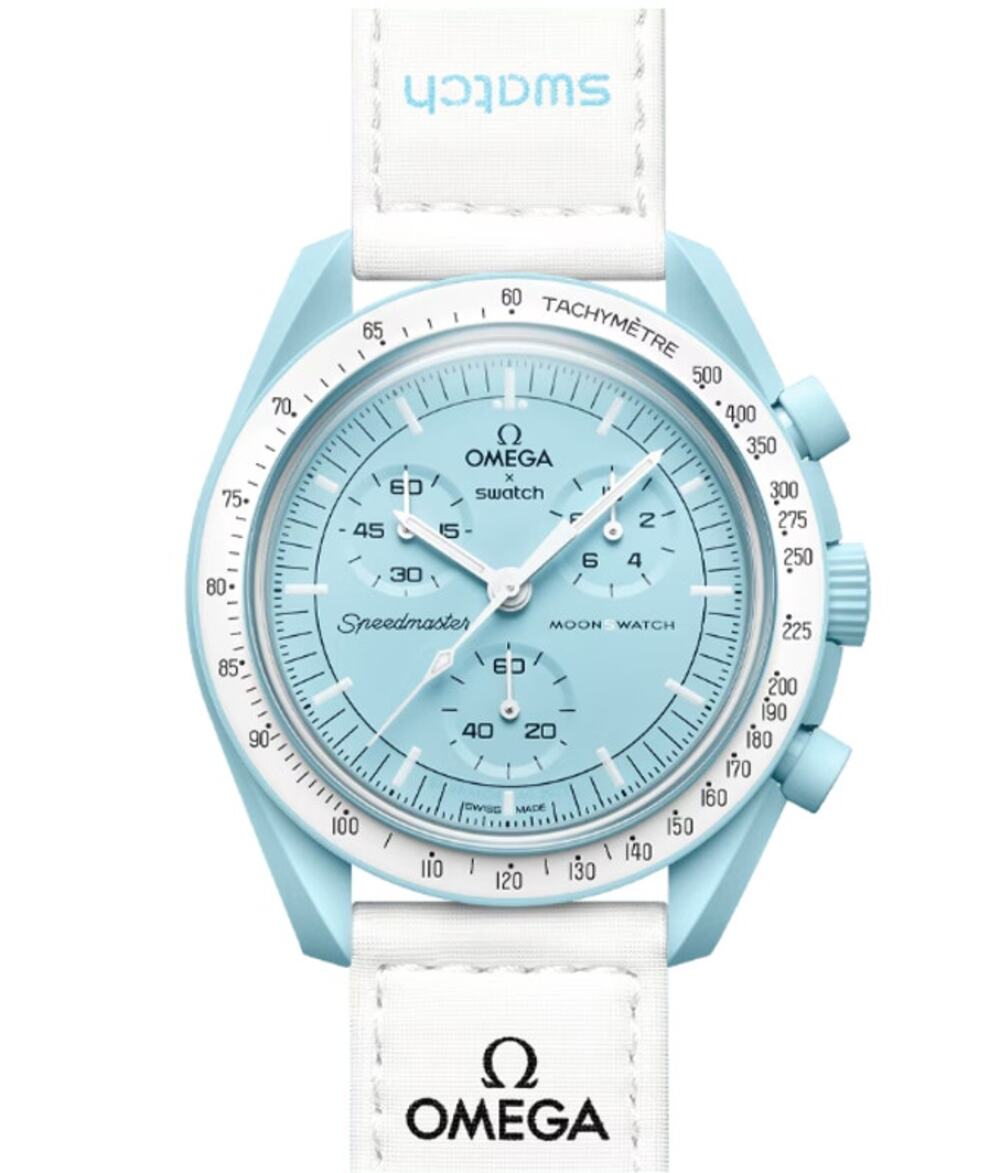 Authentic OMEGA X Swatch Speedmaster Mission to Uranus Chronograph Quartz